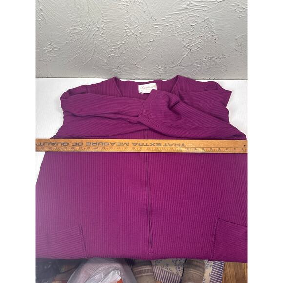 Stan Herman Plum Purple 3/4 Sleeve Half Zip Robe Size 14/16 Approx - Picture 4 of 4
